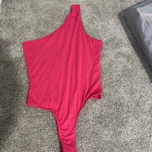 Women’s Superdown Pink One Shoulder bodysuit